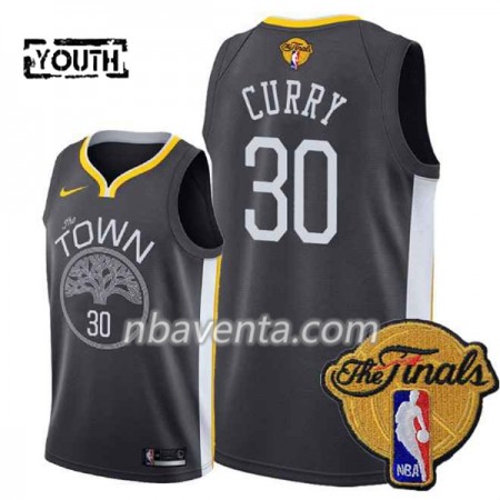 Camiseta Niños Golden State Warriors Stephen Curry 30 Black Town 2018 NBA Finals Nike Swingman